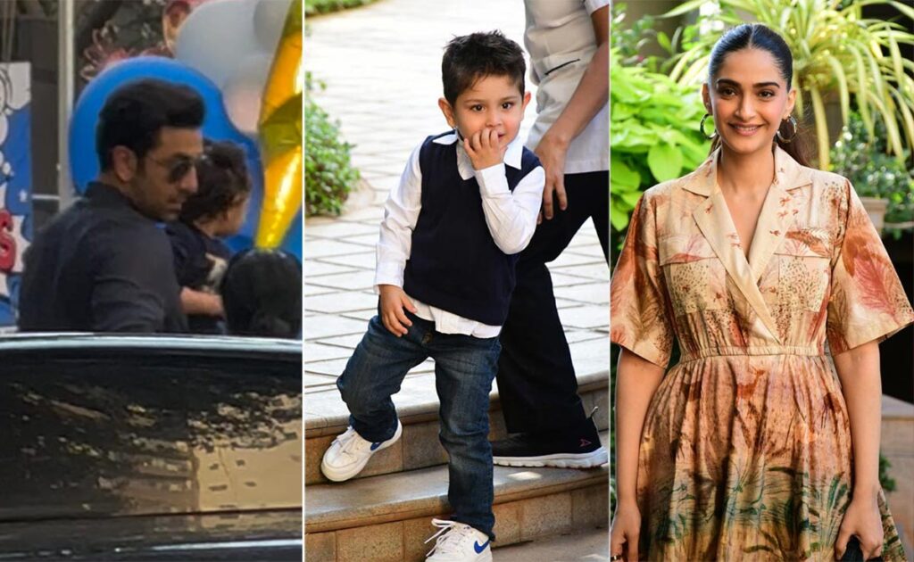 Ranbir Kapoor With Daughter Raha, Sonam Kapoor With Son Vayu At Kareena Kapoor-Saif Ali Khan’s Son Jeh’s Birthday Party