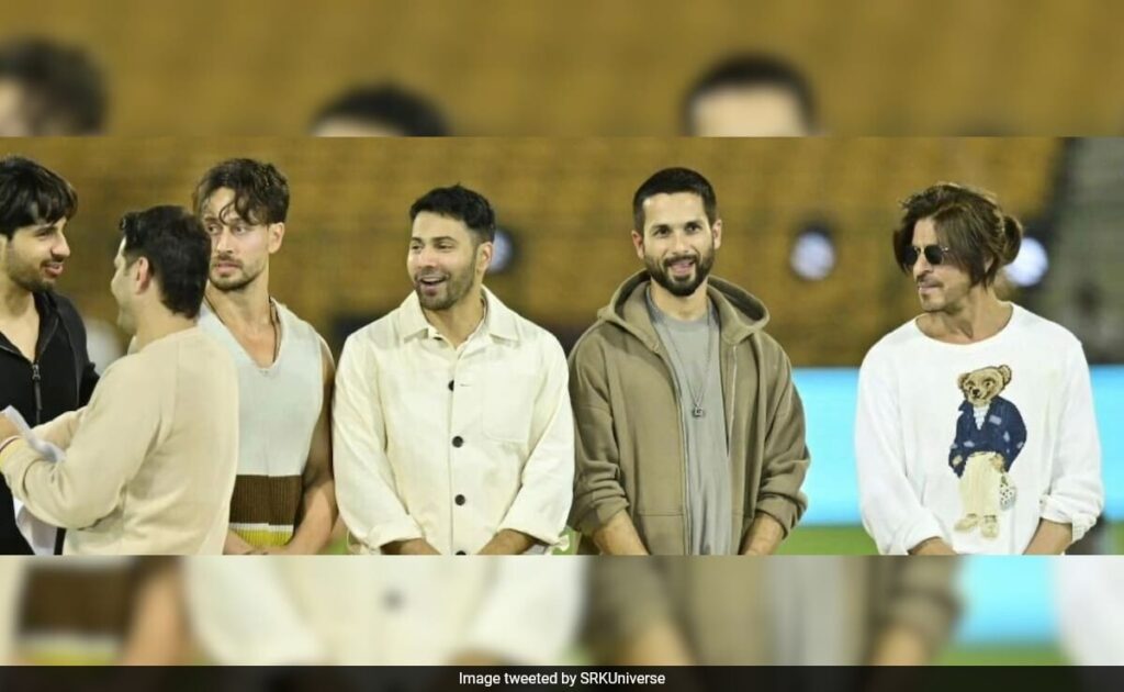 Shah Rukh Khan, Shahid Kapoor, Varun Dhawan, Sidharth Malhotra, Tiger Shroff In A Pic From WPL 2024 Opening Ceremony Rehearsal