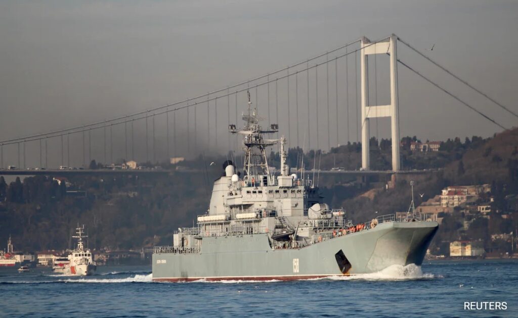 Ukraine Says Destroyed Russia Tsezar Kunikov Landing Ship In Black Sea