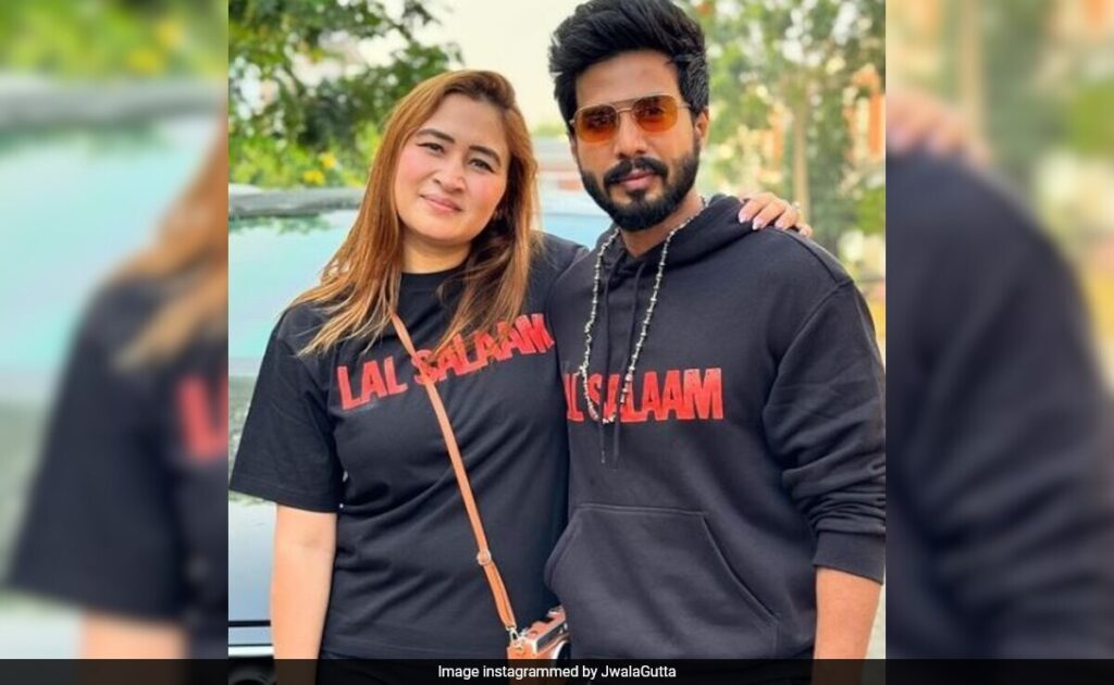 Lal Salaam Actor Vishnu Vishal And Wife Jwala Gutta Twinning In Customised Shirts On Release Day