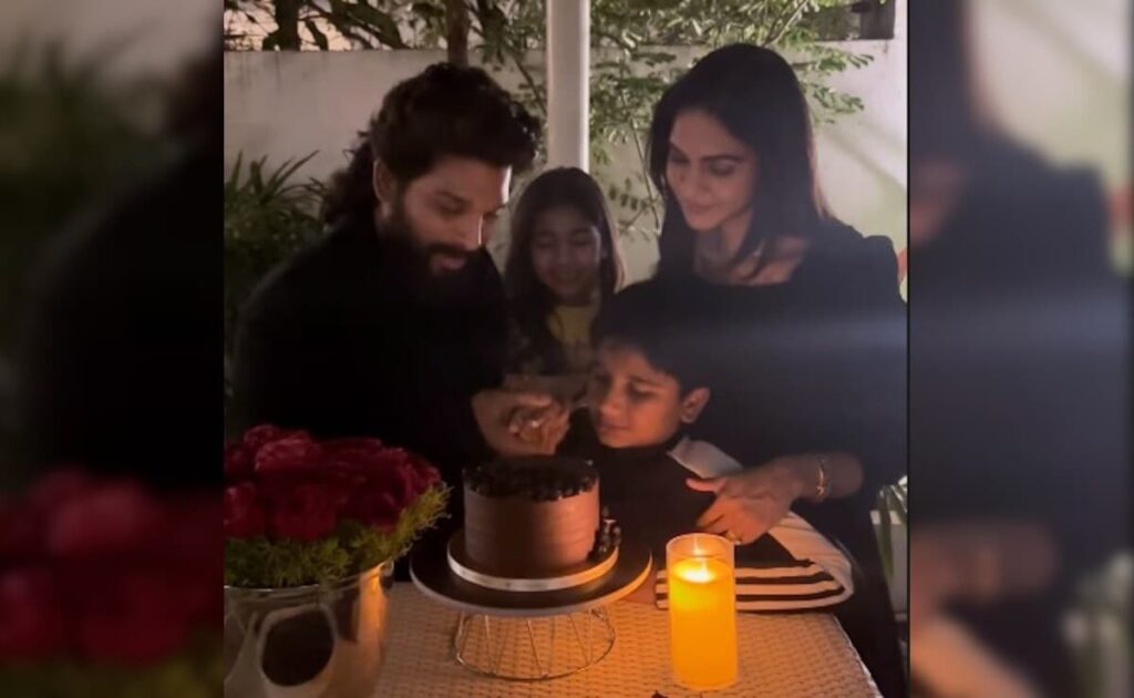 Inside Allu Arjun And Wife Sneha’s Wedding Anniversary Celebrations With Kids Ayaan And Arha